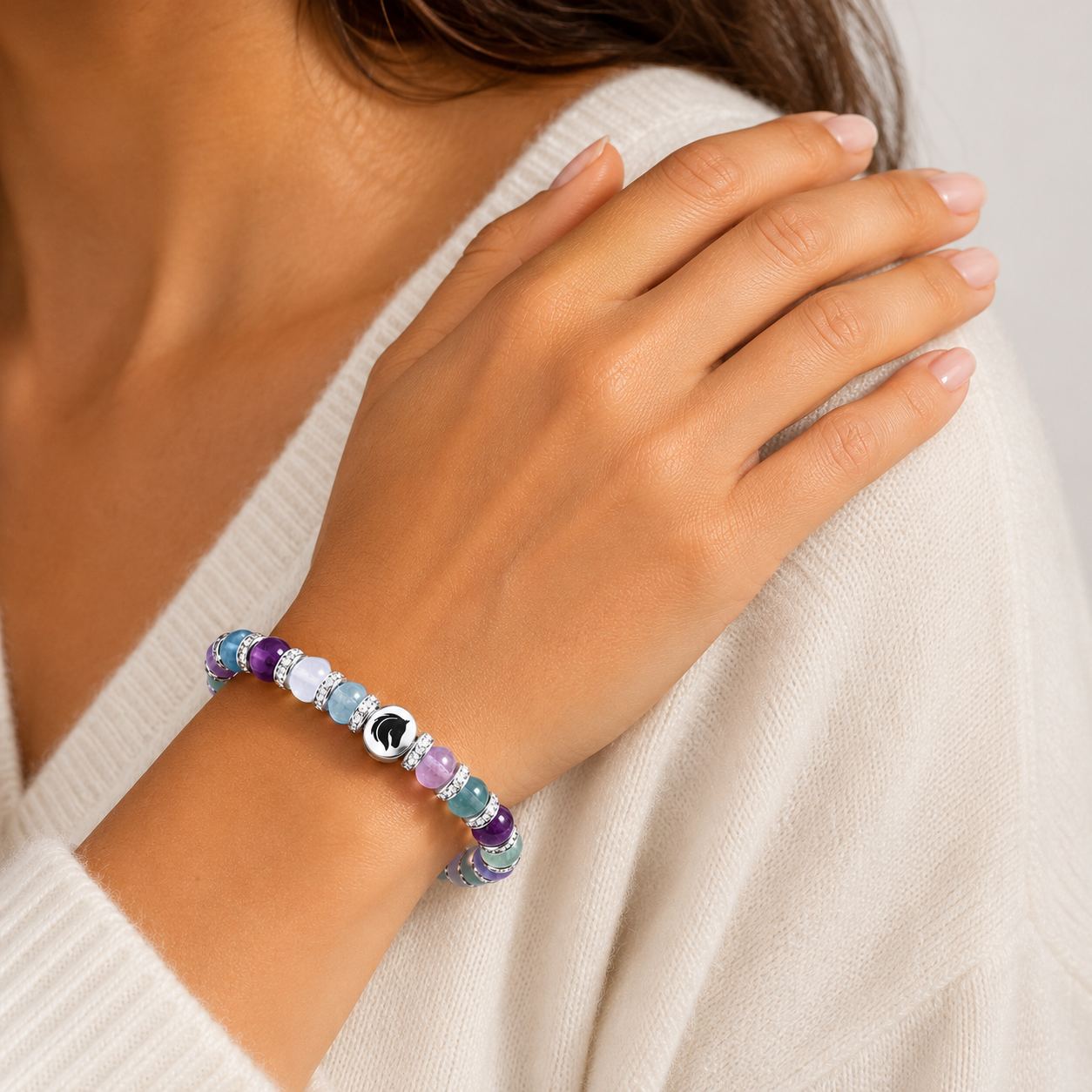 Symbolas® Glückssteine Armband Wassermann