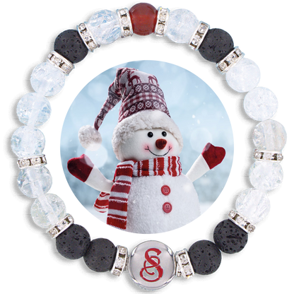 NEW!     FROSTY - THE LITTLE SNOWMAN (2 versions: 8 mm and 10 mm gemstones)