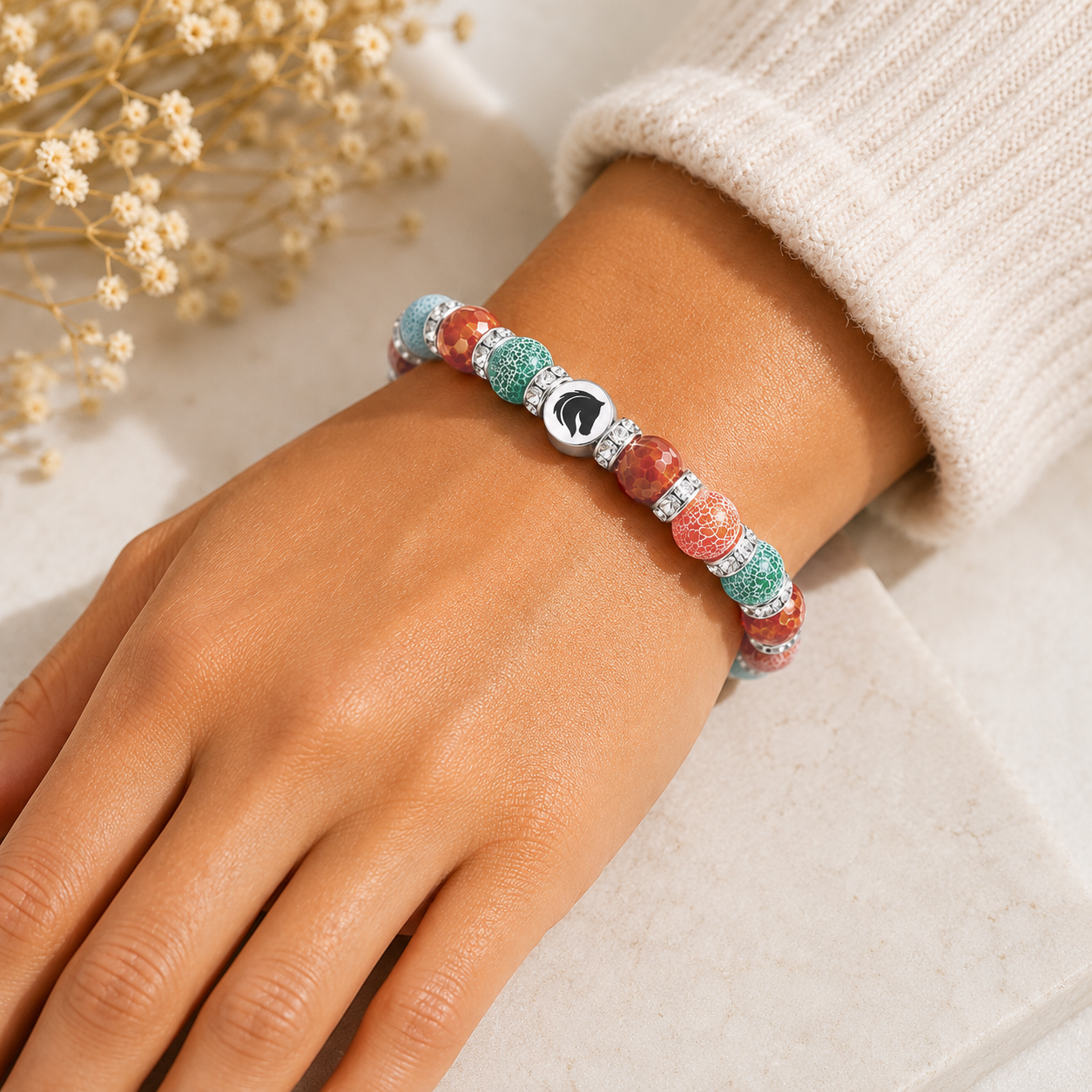 Symbolas® Birthstone Bracelet<br><strong>PISCES</strong><br>Compassion, Empathy, Deep Emotional Sensitivity
