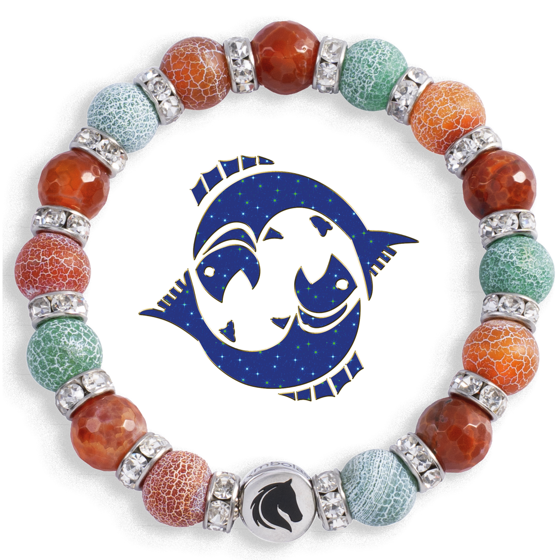 Symbolas Glückssteine Armband Fische
