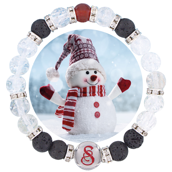 NEW!     FROSTY - THE LITTLE SNOWMAN (2 versions: 8 mm and 10 mm gemstones)