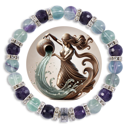Symbolas Geburtssteine-Armband "Wassermann"
